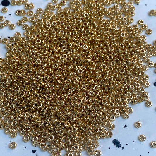 Toho Demi Round Beads Starlight Gold Galvanised Permanent Finish TN-PF557 11/0 5 grams