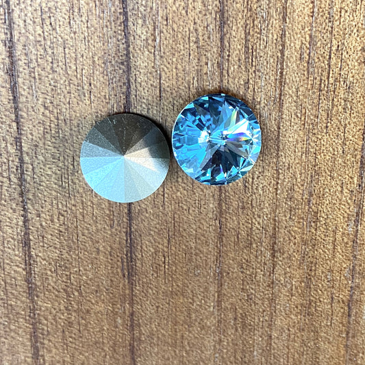 Swarovski Round Stone Rivoli 14mm Crystal Aquamarine Foiled 202