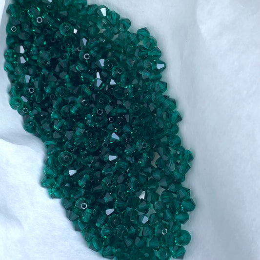 Preciosa 451 69 302 Rondelle Bicone Bead 4mm Crystal Emerald