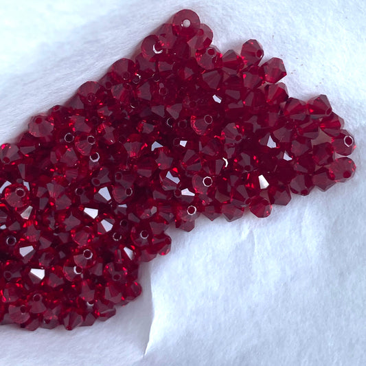 Preciosa 451 69 302 Rondelle Bicone Bead 4mm Crystal Siam