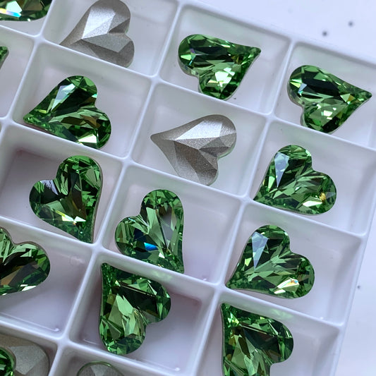 Swarovski 4809 Sweet Heart 13*12mm Crystal Peridot Foiled 214F