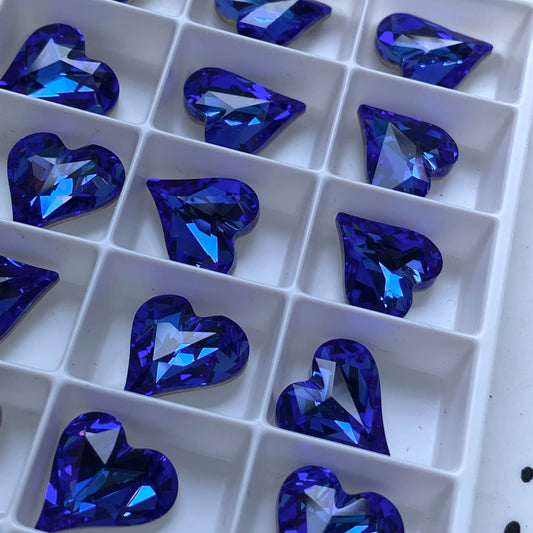 Swarovski 4809 Sweet Heart 13*12mm Crystal Sapphire Foiled 206F