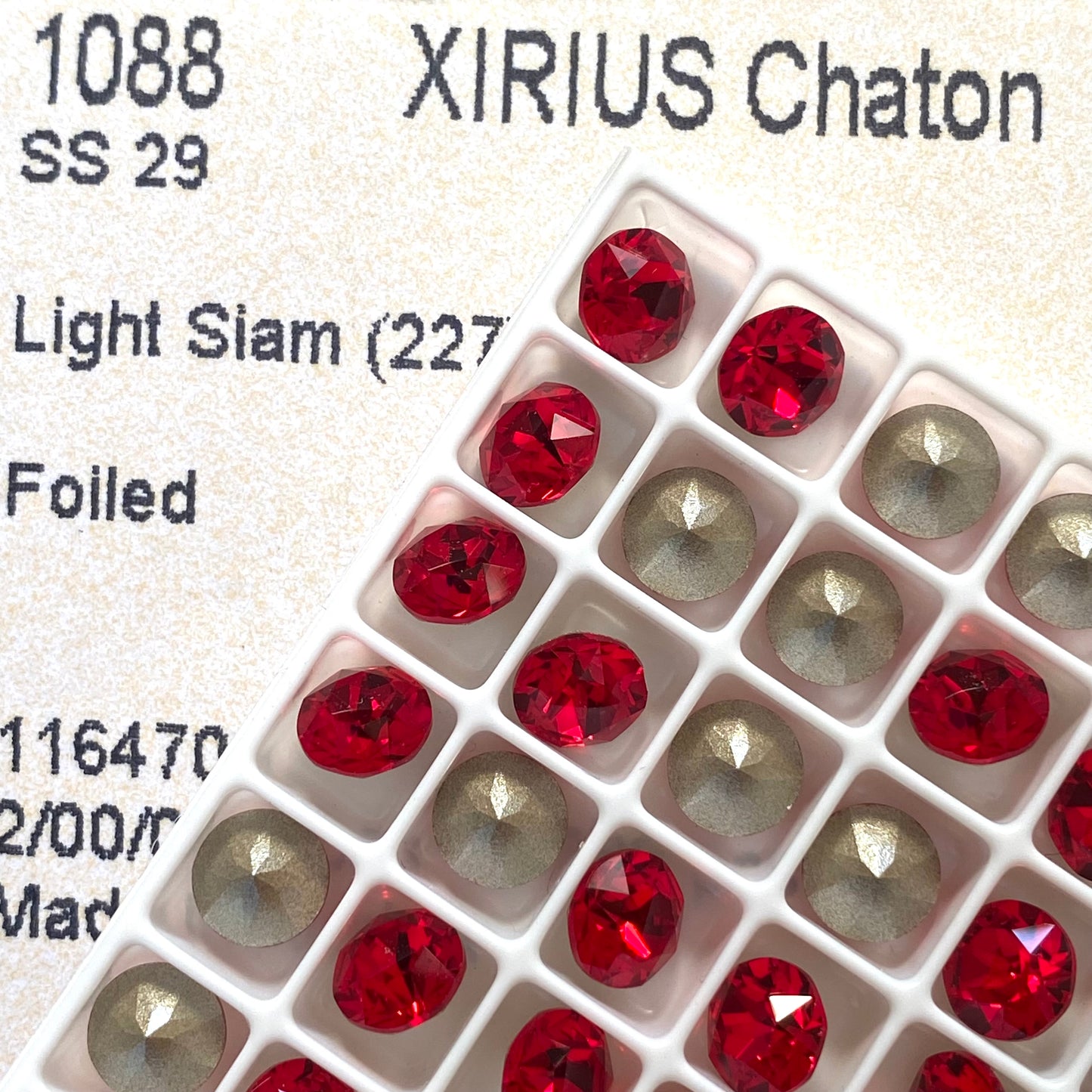 Swarovski 1088 SS29 Chaton Round Stones Pointed Back Crystal Light Siam Foiled 227F