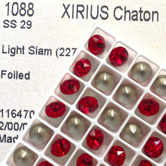 Swarovski 1088 SS29 Chaton Round Stones Pointed Back Crystal Light Siam Foiled 227F