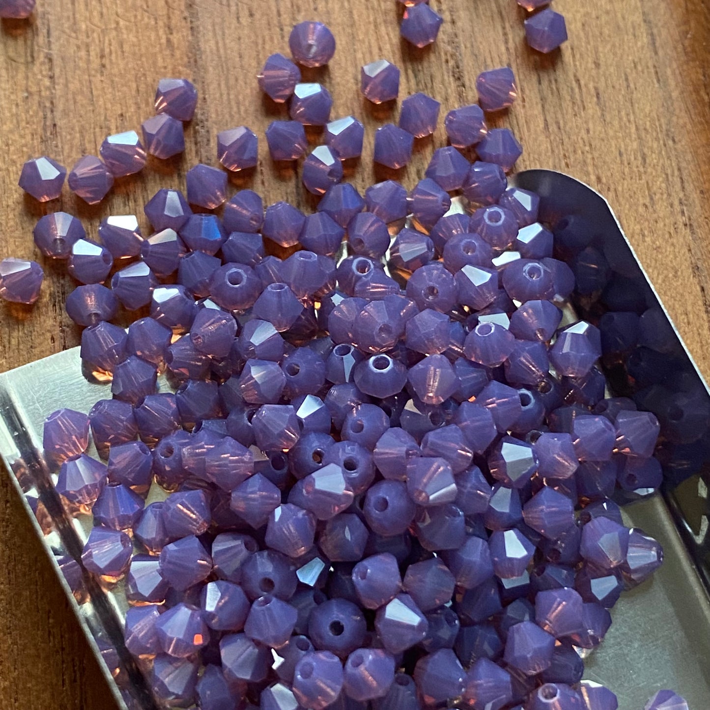 Preciosa 451 69 302 Rondelle Bicone Bead 4mm Crystal Amethyst Opal