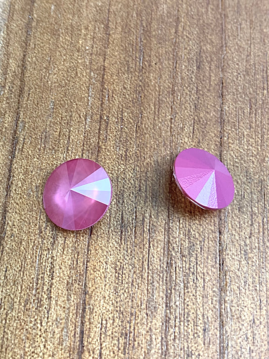 Swarovski Round Stone Rivoli 12mm Crystal Crystal Peony Pink Unfoiled L113S