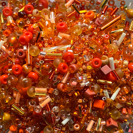 Miyuki Mixed Glass Beads -3122Mix Orange-10 Grams