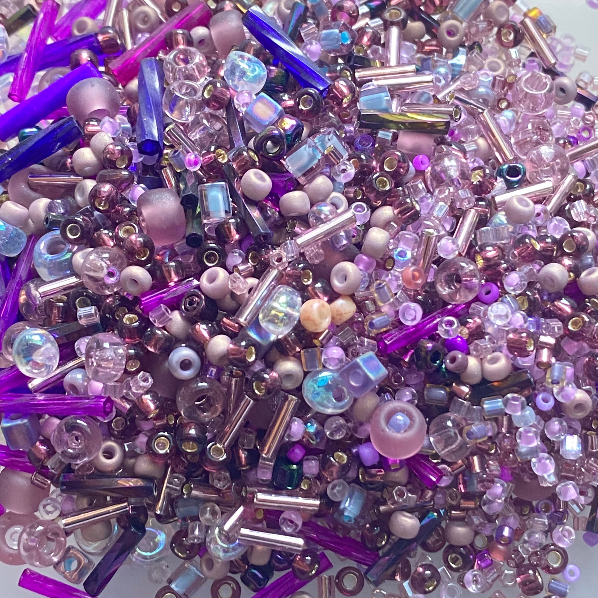 Mixed Purple Glass Bead Lot-0600-64