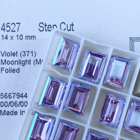 Swarovski 4527 Step Cut Fancy Stone 14mm*10mm Crystal Violet Moonlight Foiled 371MolF