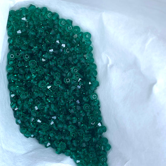 Preciosa 451 69 302 Rondelle Bicone Bead 3mm Crystal Emerald