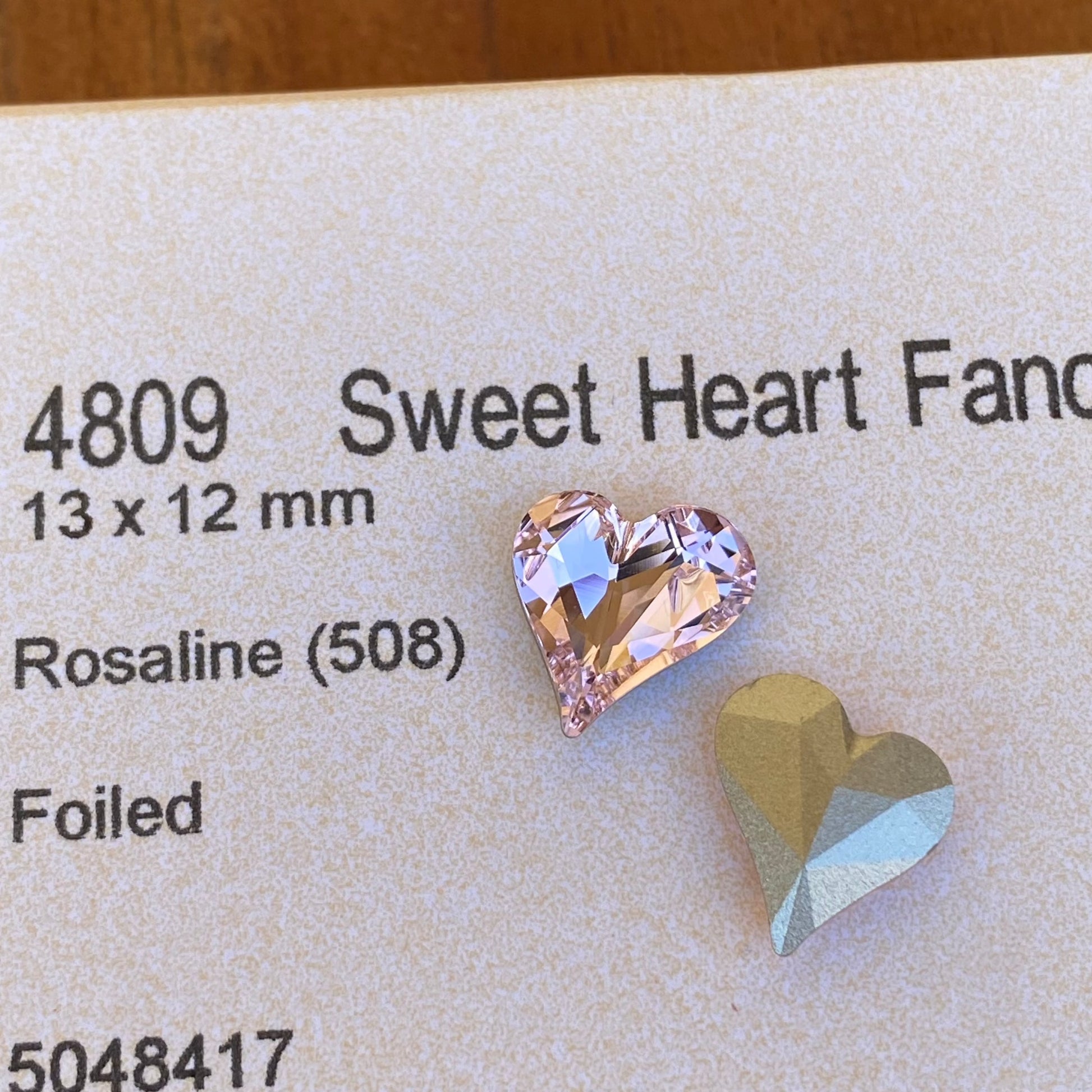 Swarovski 4809 Sweet Heart 13*12mm Crystal Rosaline Foiled 508F