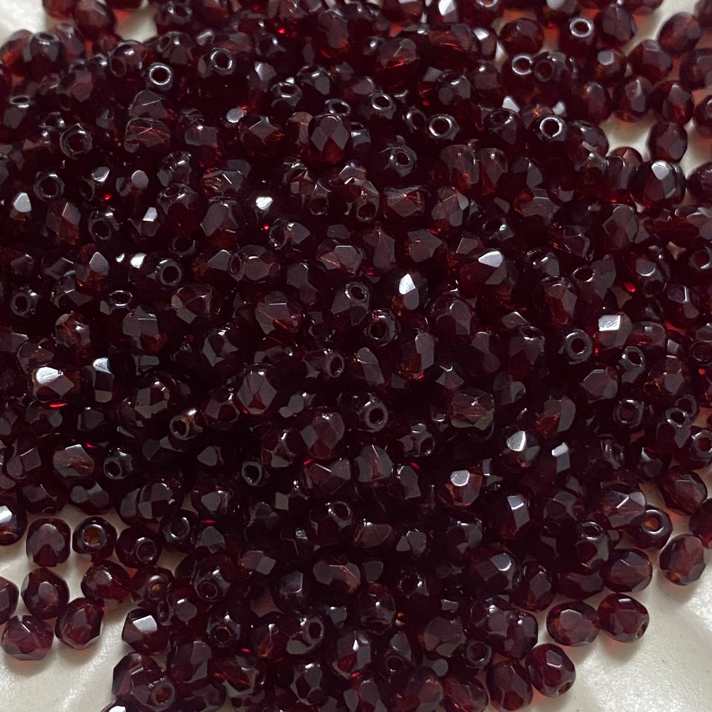 Czech Fire Polished Bead 3mm Garnet