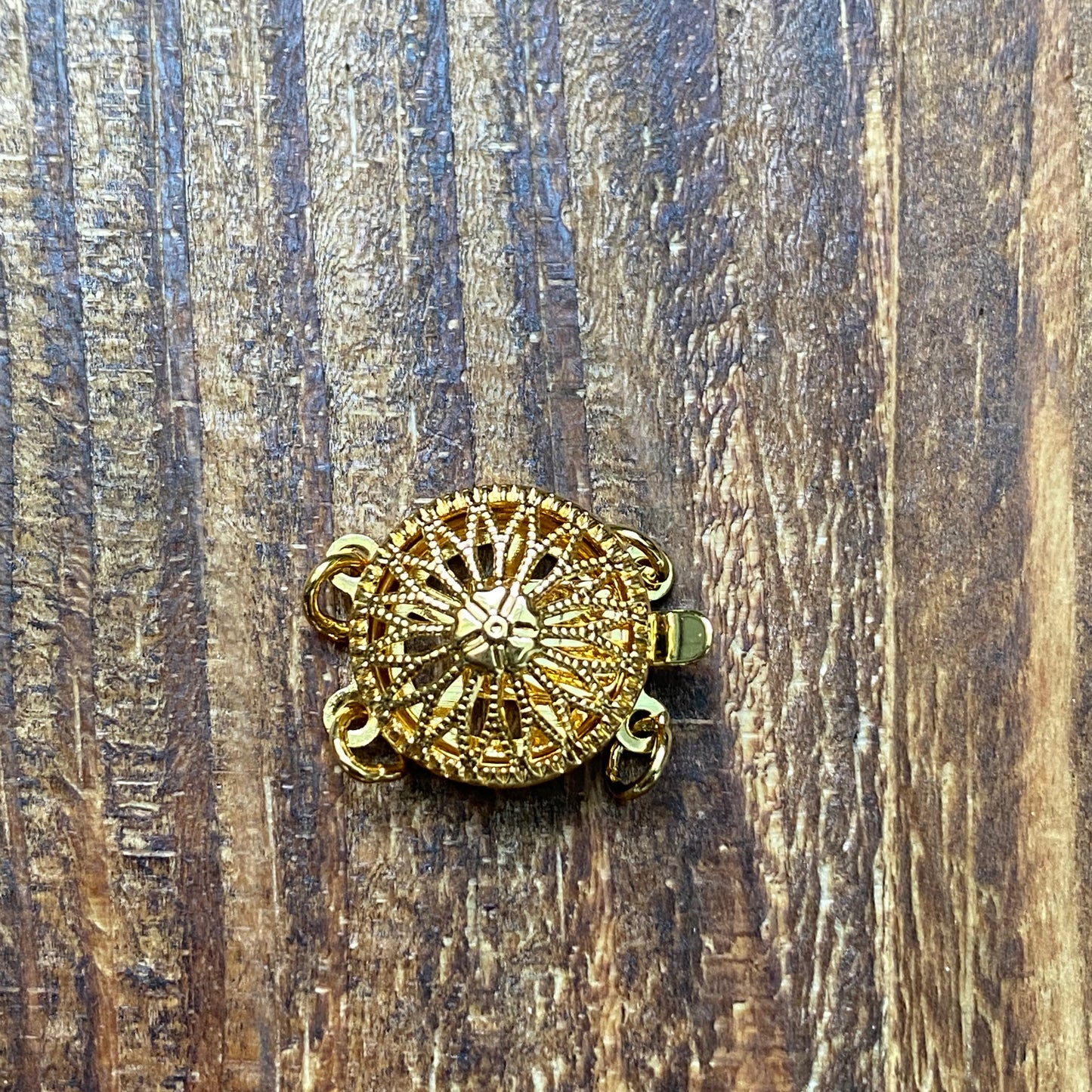 Gold Plated 12mm Sunflower Round Clasp 2 row