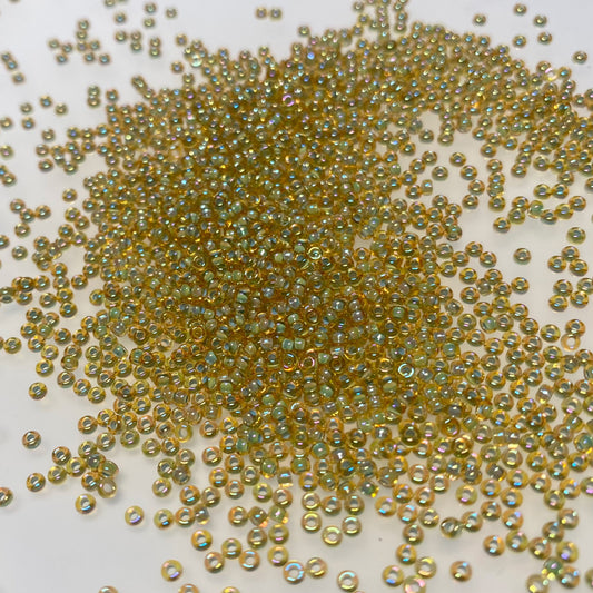 MIYUKI 11/0 2mm Seed Bead Round Rocailles 359 Aqua Lined Yellow