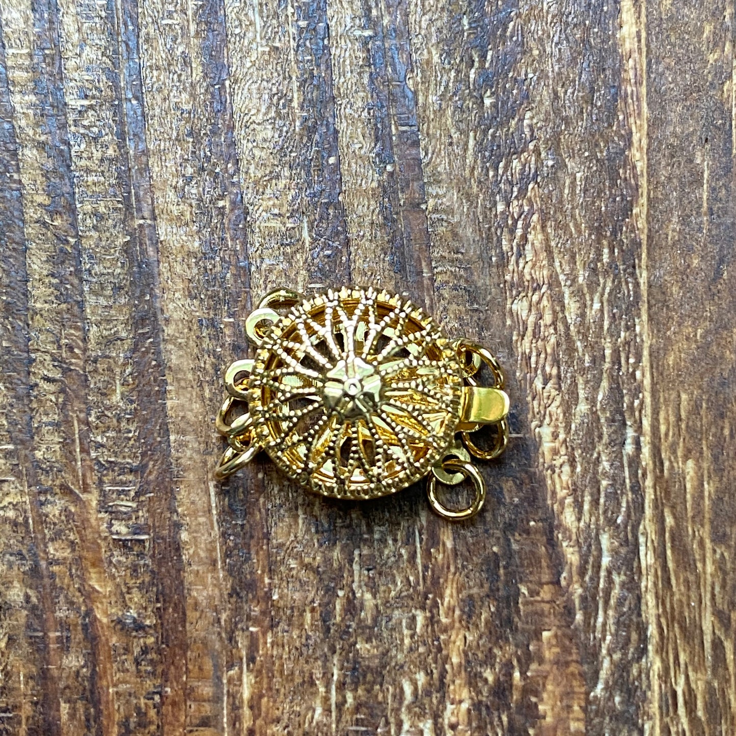 Gold Plated 12mm Sunflower Round Clasp 3 row