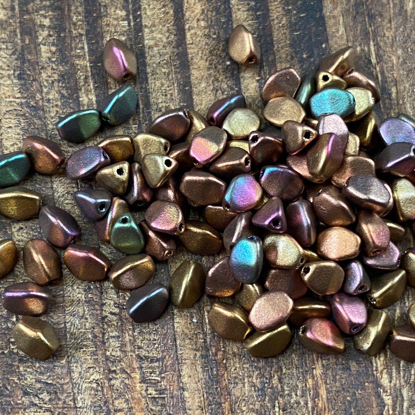 Czech Pinch Bead 5x3 mm Matte Metallic Mix