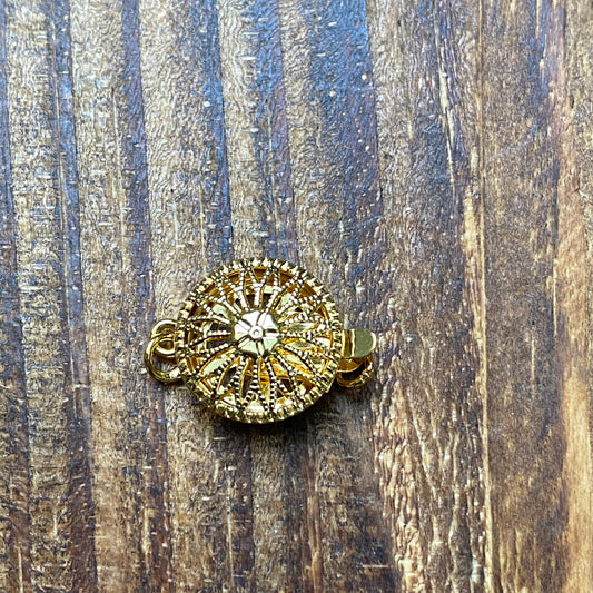 Gold Plated 12mm Sunflower Round Clasp 1 row