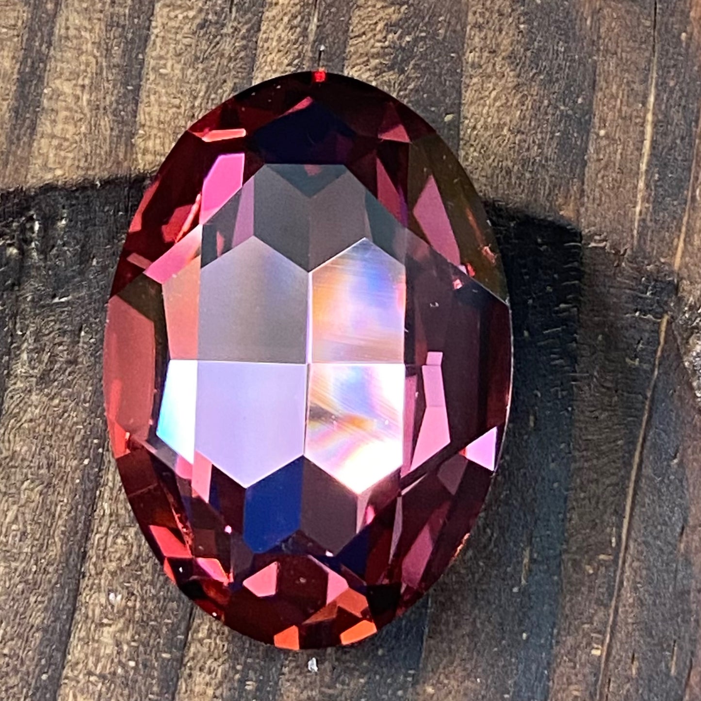 Swarovski Large Oval Fancy Stone 4127 30*22mm Crystal Antique Pink Foiled