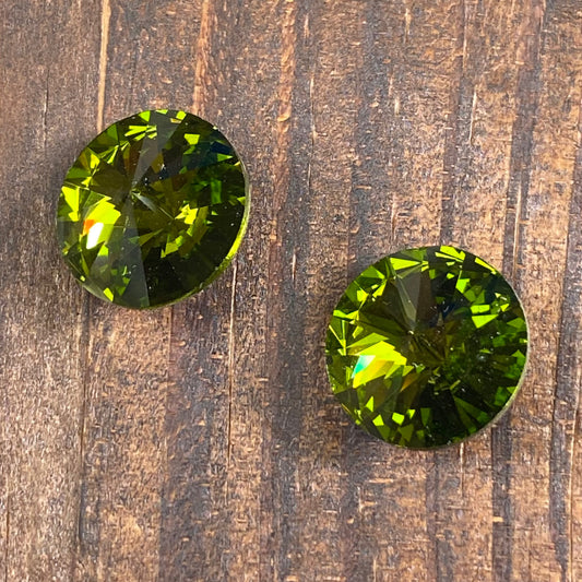 Swarovski Round Stone Rivoli 14mm Crystal Olivine Foiled 228F