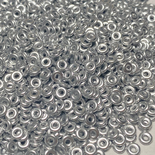 Czech O Bead 1mm*4mm Aluminium Silver